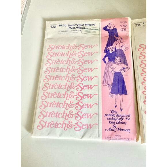 Lot of 2 Stretch & Sew Vintage Sewing Patterns Uncut #430 + #310 - Picture 3 of 3